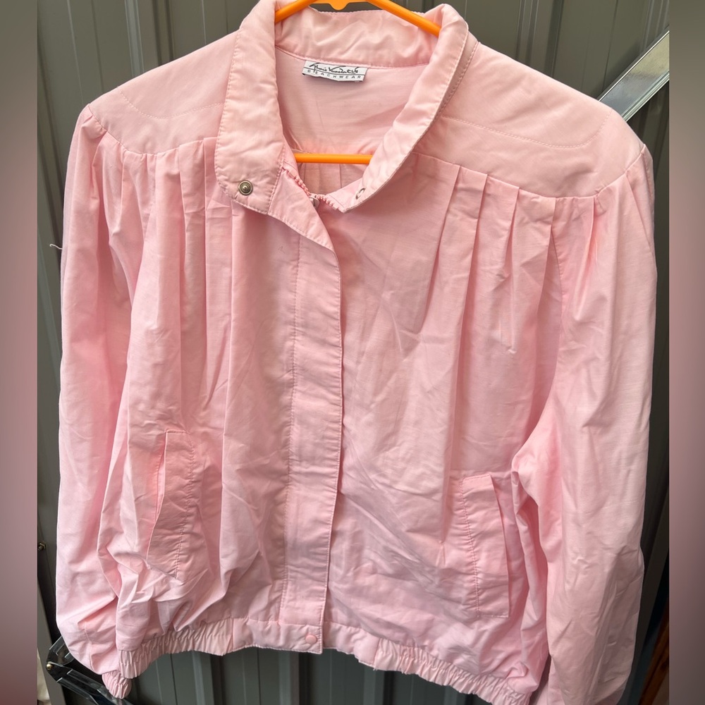 Pink Pleated Jacket Beachwear size M vintage